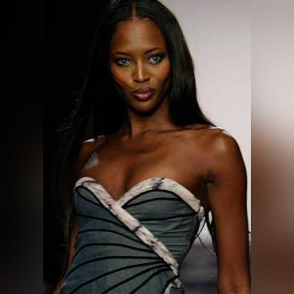 Carlos Miele Strapless Gray and Marble Maxi Dress - Picture 3 of 6